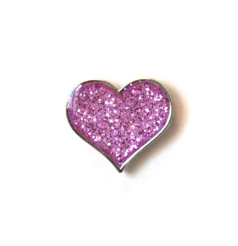 Glitter Heart Pin Breast Cancer Care