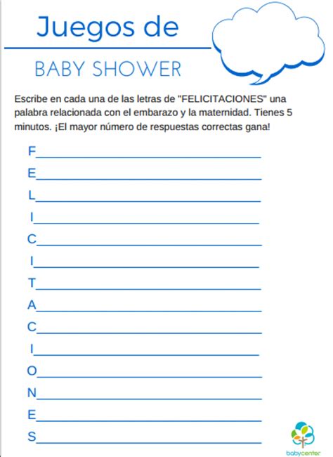 Baby shower y una opción — fmdos from www.fmdos.cl. Juegos para Baby Shower: plantillas para imprimir | Blog ...