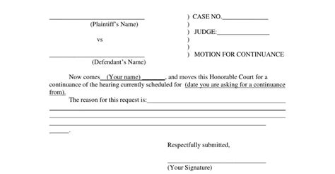 Motion For Continuance Form ≡ Fill Out Printable Pdf Forms Online