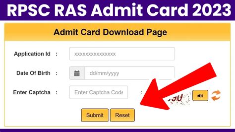 Rpsc Ras Admit Card 2023 Link Prelims Exam Date