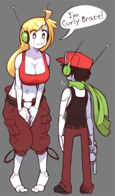 Curly Brace And Quote Quote X Curly Brace Wiki Cave Story Amino Amino And Her Machine Gun