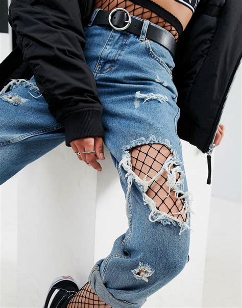 Leggings Tights Fishnet Stockings Under Ripped Jeans Ideas