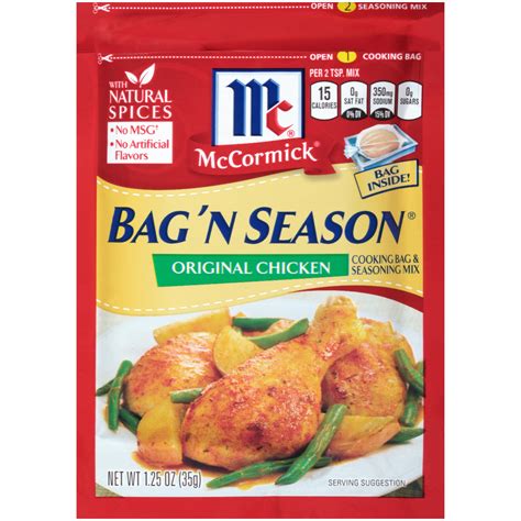 Mccormick Bag N Season Original Chicken Cooking And Seasoning Mix 125