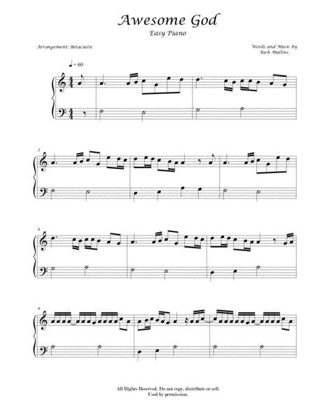 Awesome God Piano Solo Free Music Sheet