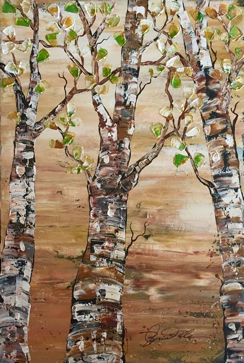 Birch Trees By Brian Doeden 24x36 On Canvas Painting Acrylic