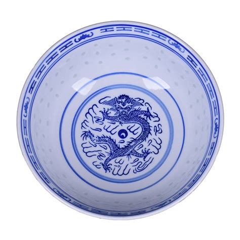 Chinese Dragon Fine Blue And White Porcelain Rice Grandado