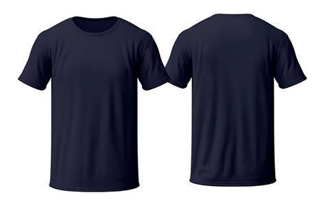 Ai Generated Navy Or Dark Blue T Shirt Mockup Front And Back View