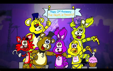 Happy 1st Anniversary Five Nights At Freddys By Yoshibowserfanatic On