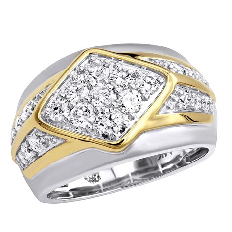 Shop for men's wedding bands in men's jewelry. Unique Mens Diamond Ring in 14k Gold Luxurman Wedding Band ...