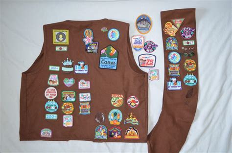 Girl Scout Brownie Vest And Sash With Lots Of Badges Patches Pins Over 50