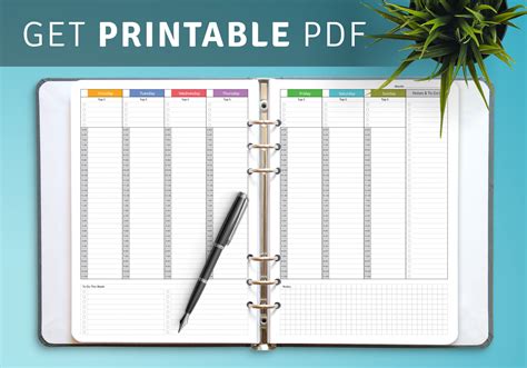 Download Printable Multicolored Weekly Planner With Todo List Pdf