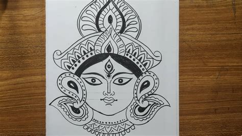 How To Draw Maa Durga Durga Puja Drawing Easy Navratri Special Durga