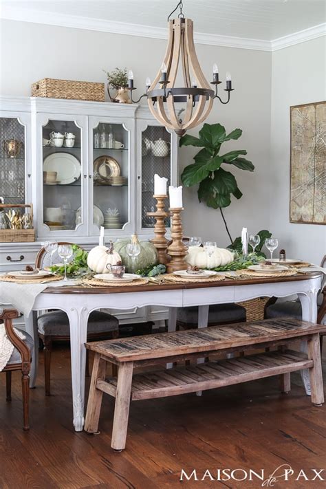 A table centerpiece is also an advantage of the dining table decoration. Elegant, Neutral Thanksgiving Table Decor - Maison de Pax