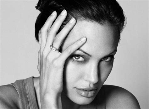 X Angelina Jolie Black And White Hd Wallpaper