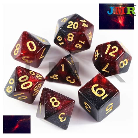 Shining Dice 6 Color Creative Universe Galaxy Dice Set Of D4 D20 With