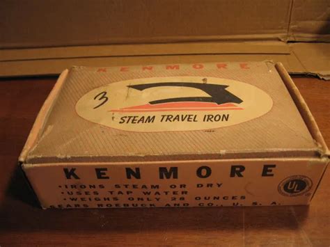 Vintage Sears Kenmore Steam Travel Iron Wbag And Owners Manual 1961