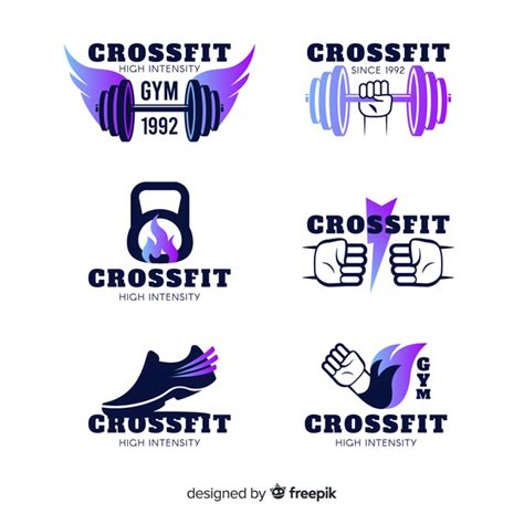 Gradient Crossfit Logo Templates Collection Vector Free Download