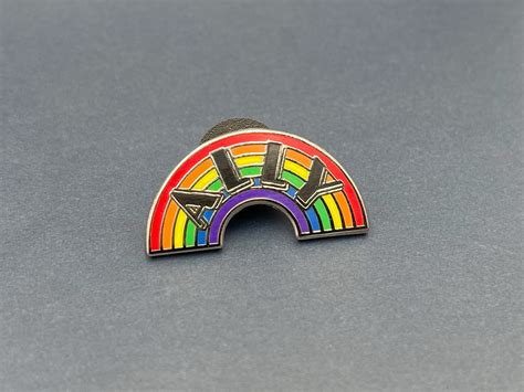 Lgbtq Rainbow Ally Pin Hard Enamel Ally Lapel Pin Pride Month Etsy Uk