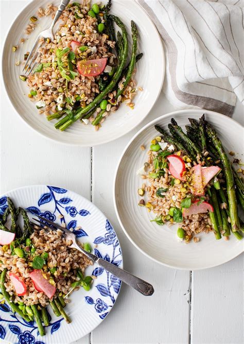 Farro Salad With Grilled Asparagus Love And Lemons Recipe Grilled