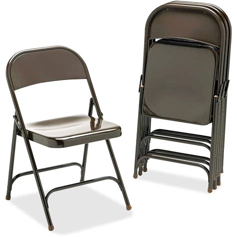 Virco Metal Folding Chairs Set Of 4 Mocha