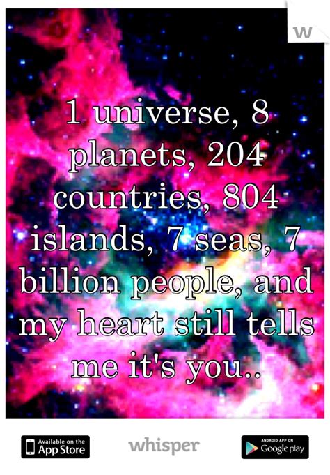 (well, only in my dreams but you never know ). 1 universe, 8 planets, 204 countries, 804 islands, 7 seas ...