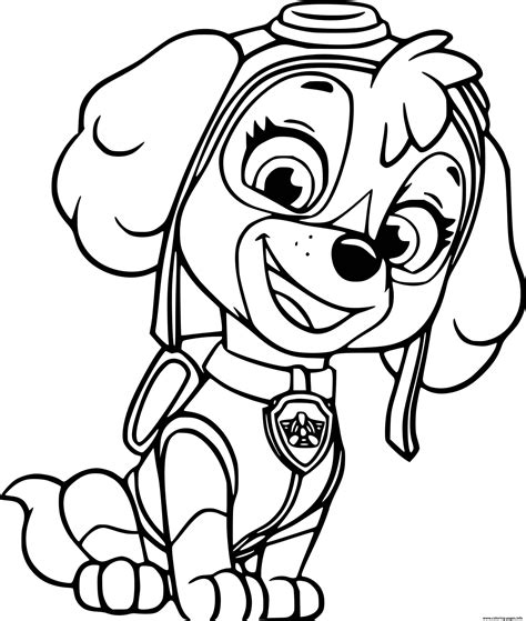 Beautiful Skye From Paw Patrol Coloring Page Printable