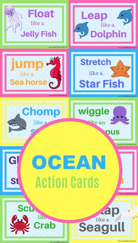 Ocean Animal Action Movement Cards Ocean Theme Preschool Ocean