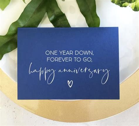 Blue Happy 1st Anniversary First Year Anniversary Card For Boyfriend