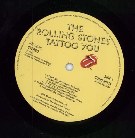 The Rolling Stones Tattoo You 1st Ex Uk Vinyl Lp —