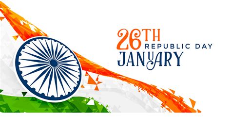 Republic Day 26th January Indian Celebration Flag Creative Art White