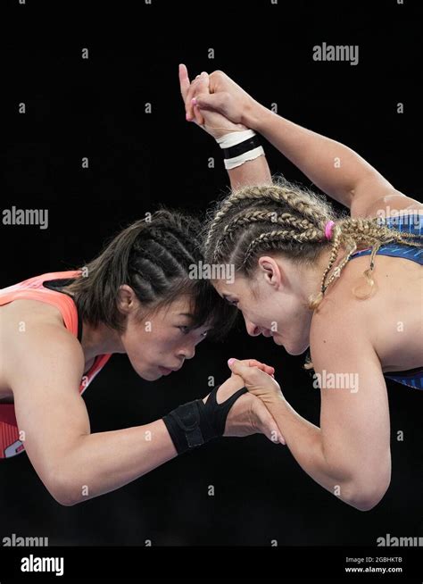 chiba japan 4th aug 2021 kawai risako l of japan combats with helen louise maroulis of the