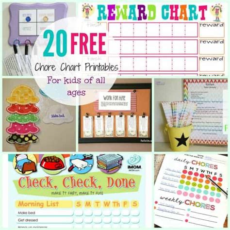 20 Free Printable Chore Charts For Kids In 2020 Chore Chart Kids