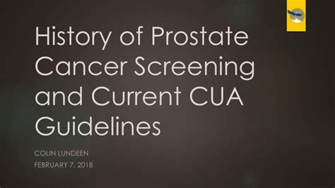 History Of Prostate Cancer Screening And Current Cua Guidelines Youtube