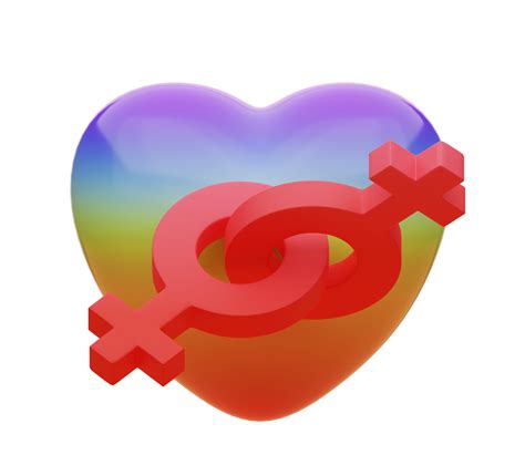 3d Rendering Lesbian Symbol Or Homosexual Symbol And Rainbow Heart