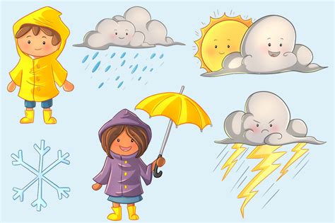 Cute Weather Kids Clip Art Collection By Keepin It Kawaii