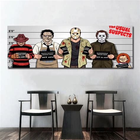 Freddy Krueger Vs Jason Michael Myers Chucky Wall Art Paint Silk Prints