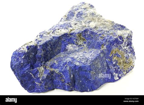 Lapis Lazuli From Afghanistan Isolated On White Background Stock Photo