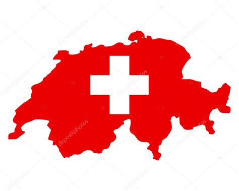 Mapa E Bandeira Da Suíça — Vetor De Stock © Rbiedermann 10315018