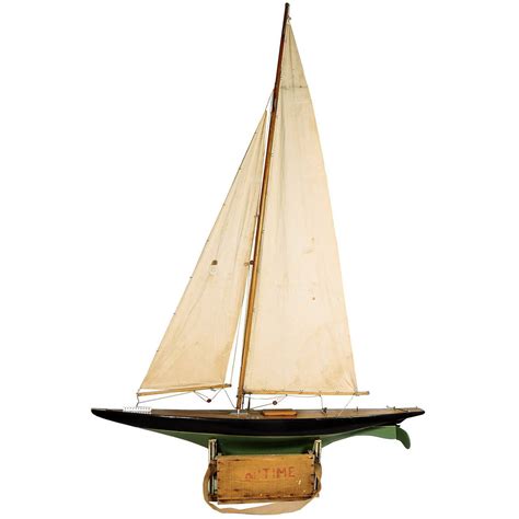 Superb Vintage Functional Pond Model Of A Sailboat On Stand At 1stdibs