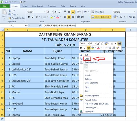 Cara Copy Table Dari Excel Ke Word Dengan Benar Inoha