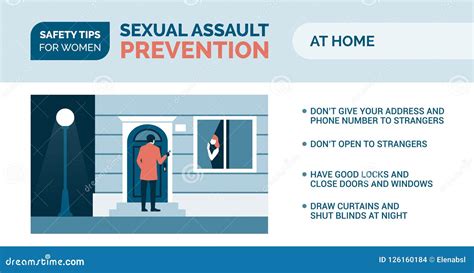 sexual assault prevention how to be safe at home stock vector illustration of defense