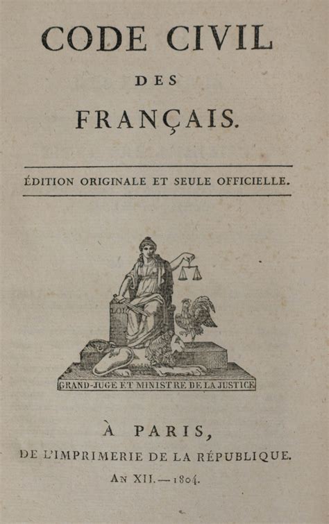 Code Civil Des Français Jewels From The French Collection Gw Law