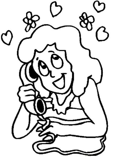 Desenho De Mulhes Falando Com Namorado Pelo Telefone Para Colorir Tudodesenhos
