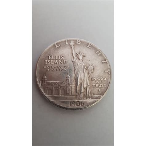 Dollar Munt Liberty Ellis Island 1906 Reproductie