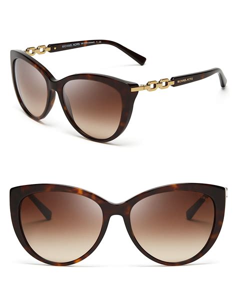 Michael Kors Gstaad Chainlink Cat Eye Sunglasses In Brown Lyst