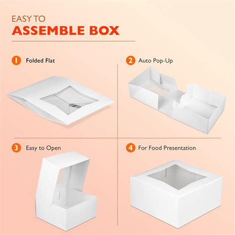 Pack Pie Cake Box With Window X X White Cardboard Bakery