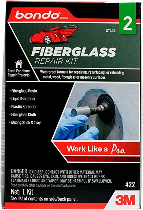 3m Bondo 422 Fiberglass Resin Repair Kit Quart Can Case
