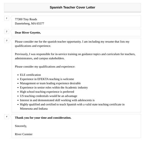 Spanish Teacher Cover Letter Velvet Jobs