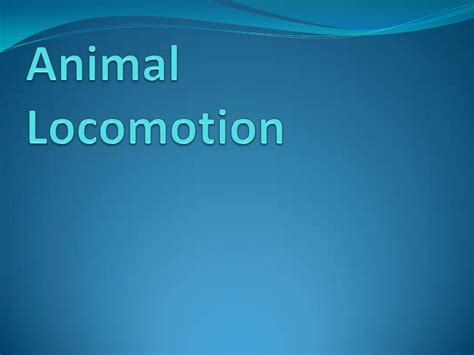 Animal Locomotion Type