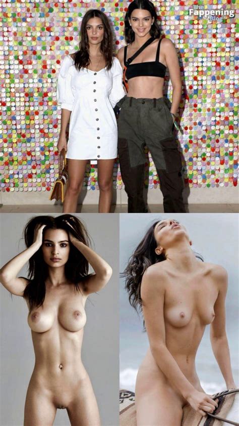 Emily Ratajkowski And Kendall Jenner Nude And Sexy 1 Collage Photo